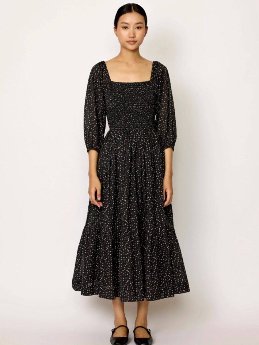 NWT $252 Smocked Bodice Dress - Autumn Floral w/ pockets